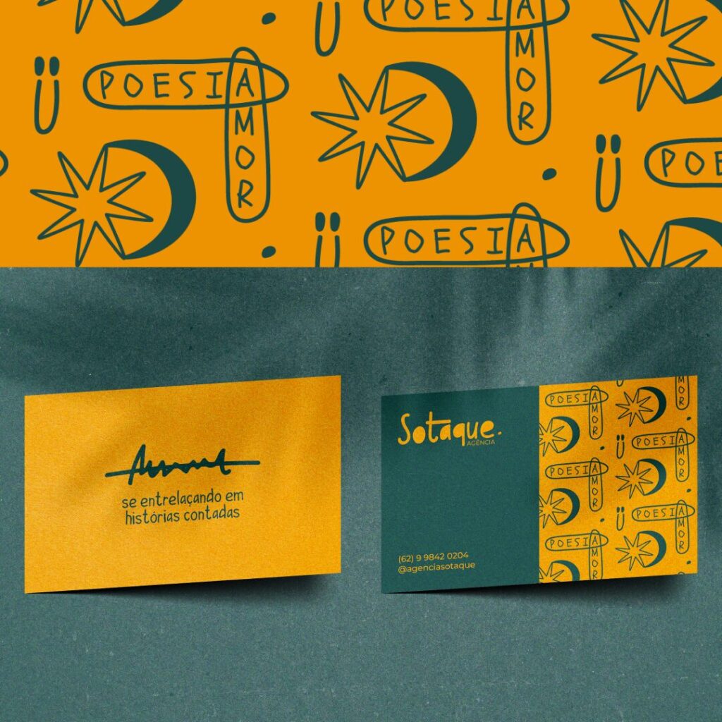 Agência Logotipo da Agência Sotaque em tons contrastantes, refletindo a brasilidade e a essência criativa da marca.
