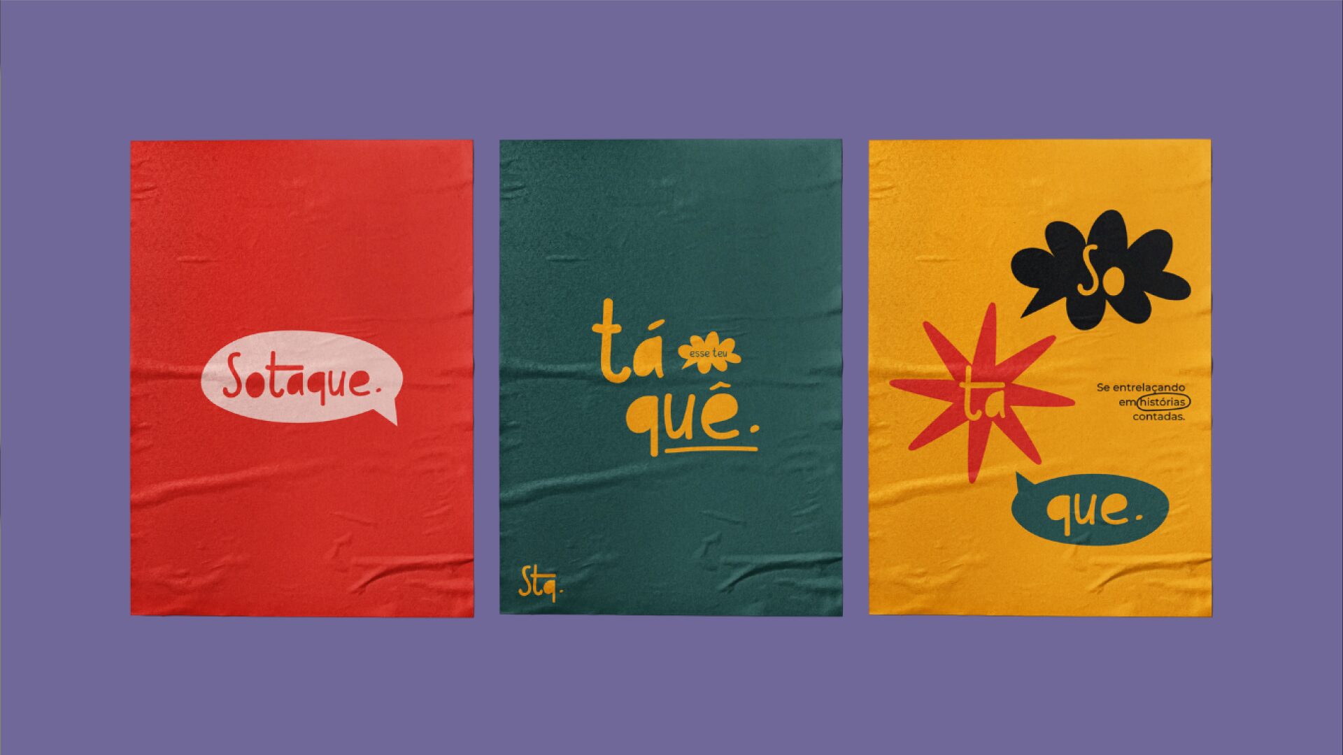 Logotipo da Agência Sotaque em tons contrastantes, refletindo a brasilidade e a essência criativa da marca.
